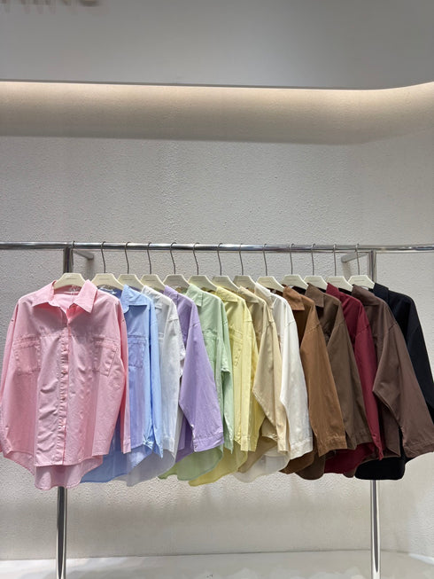 WANWAN Pocket Button Down Cotton Shirts